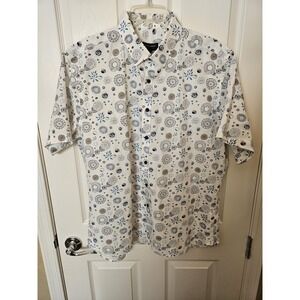 Pronto Uomo Men's 100% Cotton Short Sleeve Button Down Shirt EUC - XL